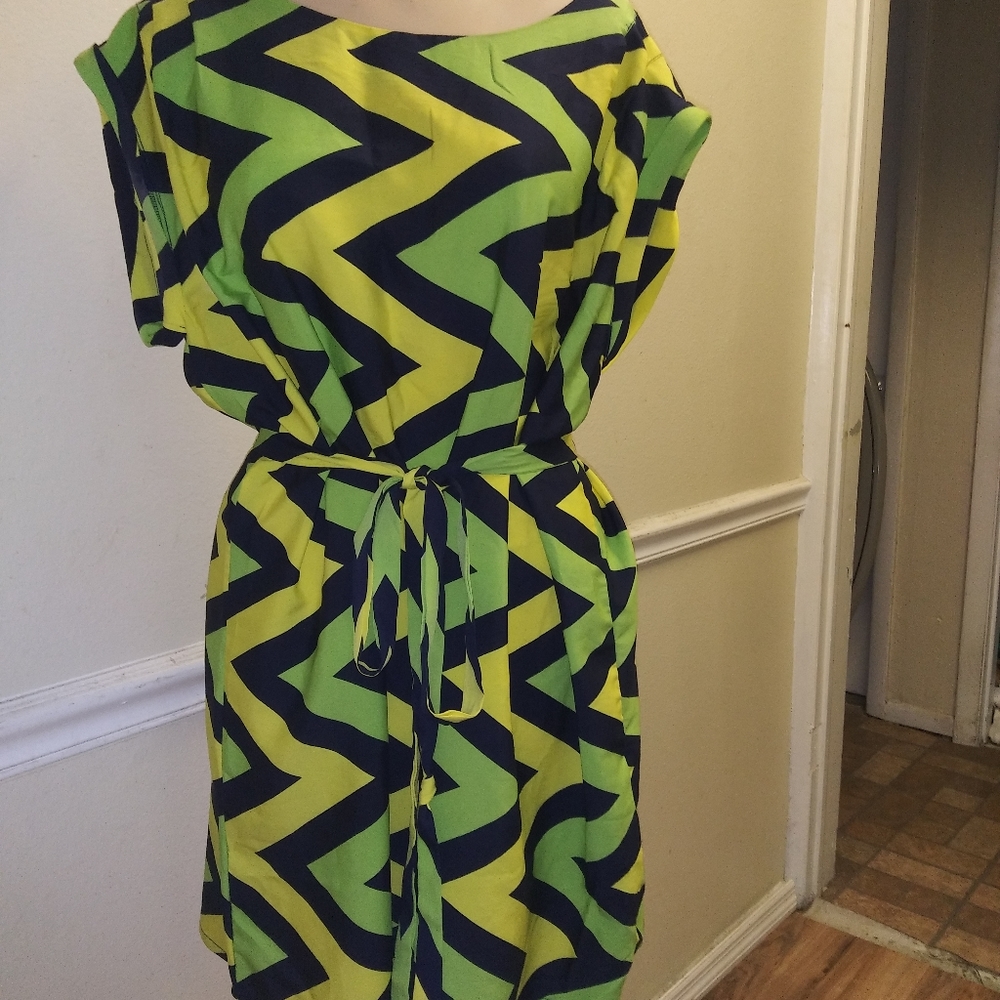 Neon yellow and green dress